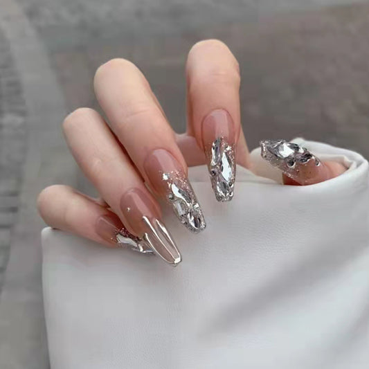 Wearable Diamond Shiny Nail Pieces Removable